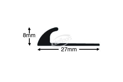 8mm Carpet Tile Edge Trim - Aluminium